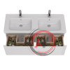 Тумба Lemark BUNO MINI 125 см под 2 раковины, подвесная, 2 ящика, цвет планки: Серый, цвет корпуса, фасада: Белый глянец